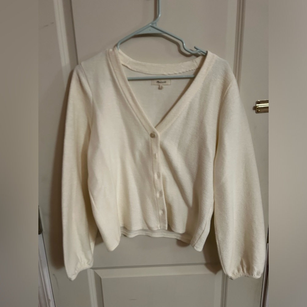 Madewell Cream Button-Up Cardigan